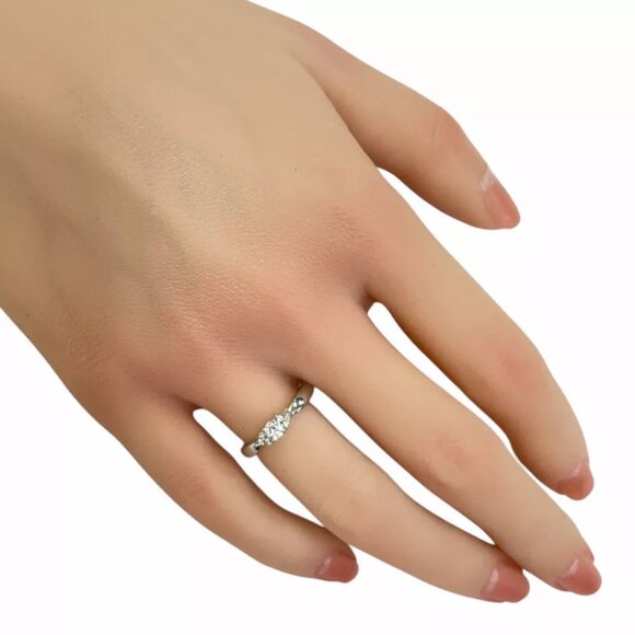 TIFFANY&Co. Ring US 5 1/2 EU51 Pt950 diamond Harmony Cluster Side Stones used - Picture 2 of 7